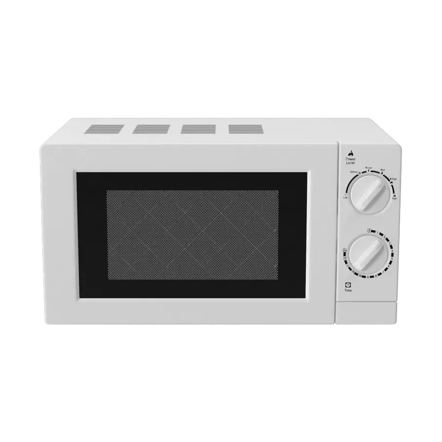 Tornado 25-litre solo microwave in white, front view