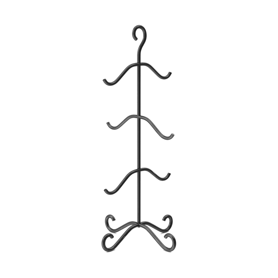 Black metal mug tree stand, stand only