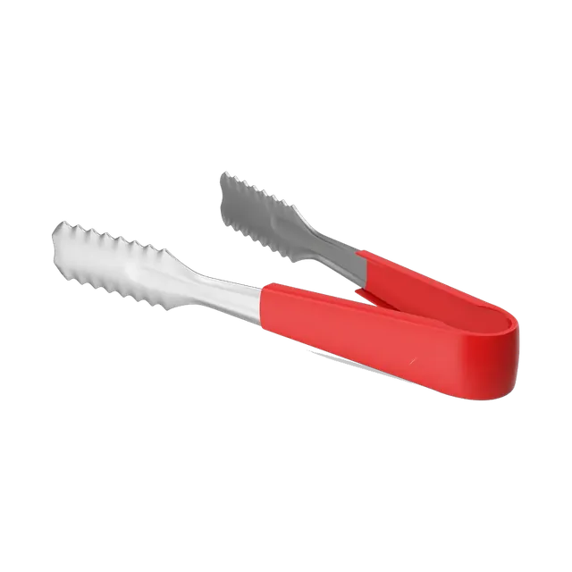 Kitchen tongs with red silicone tips