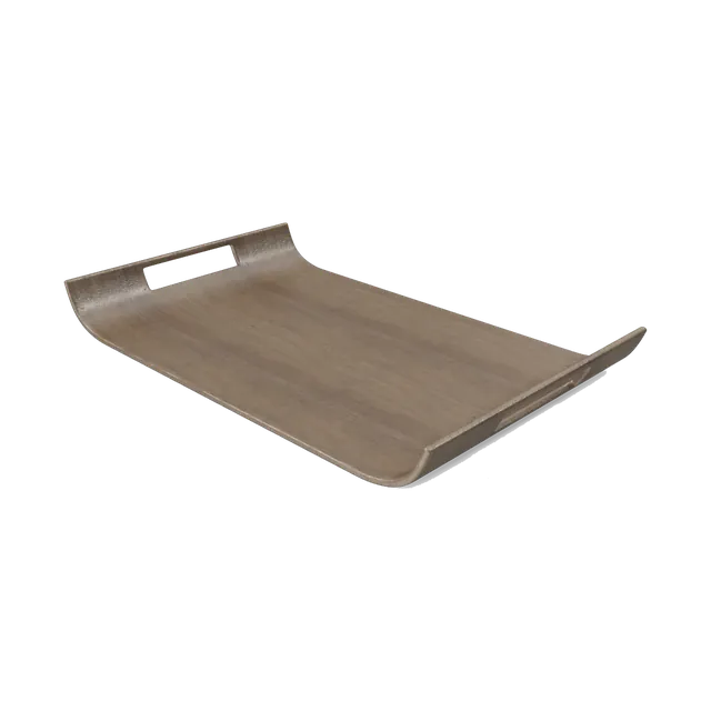 Wood-effect serving tray with handles