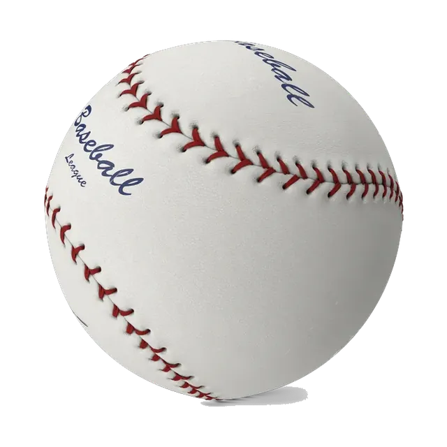 White leather baseball with red stitching