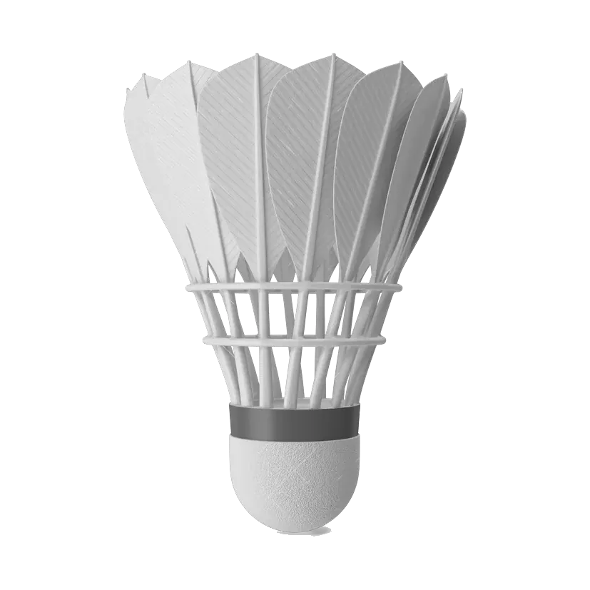 White Yonex feather shuttlecock
