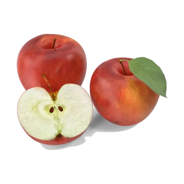 Red apples, one cut in half