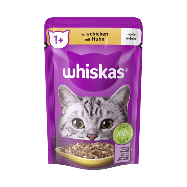 Whiskas chicken in jelly cat food pouch