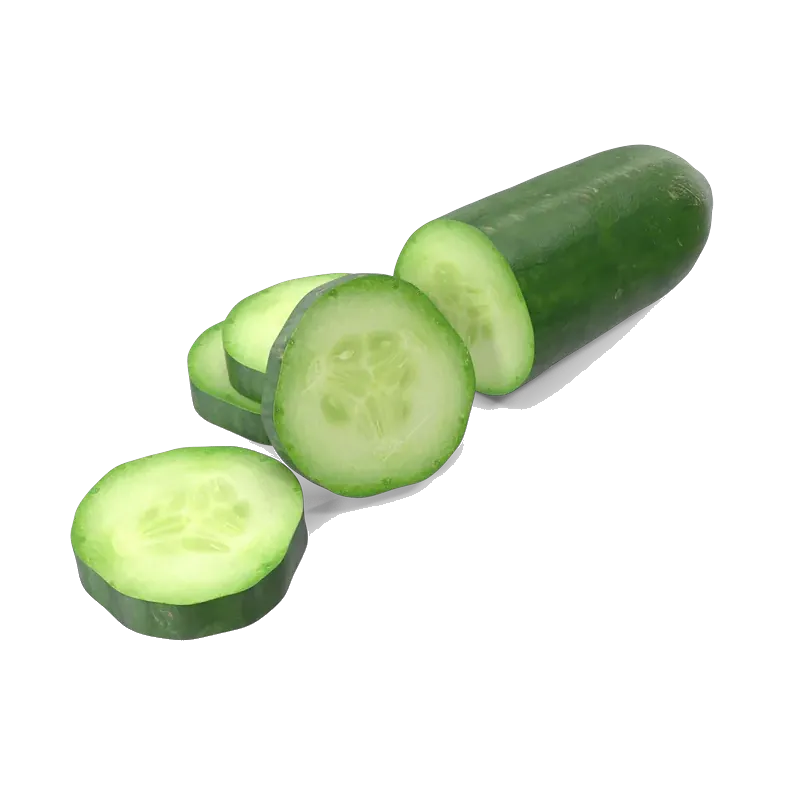 Fresh cucumbers, whole and sliced
