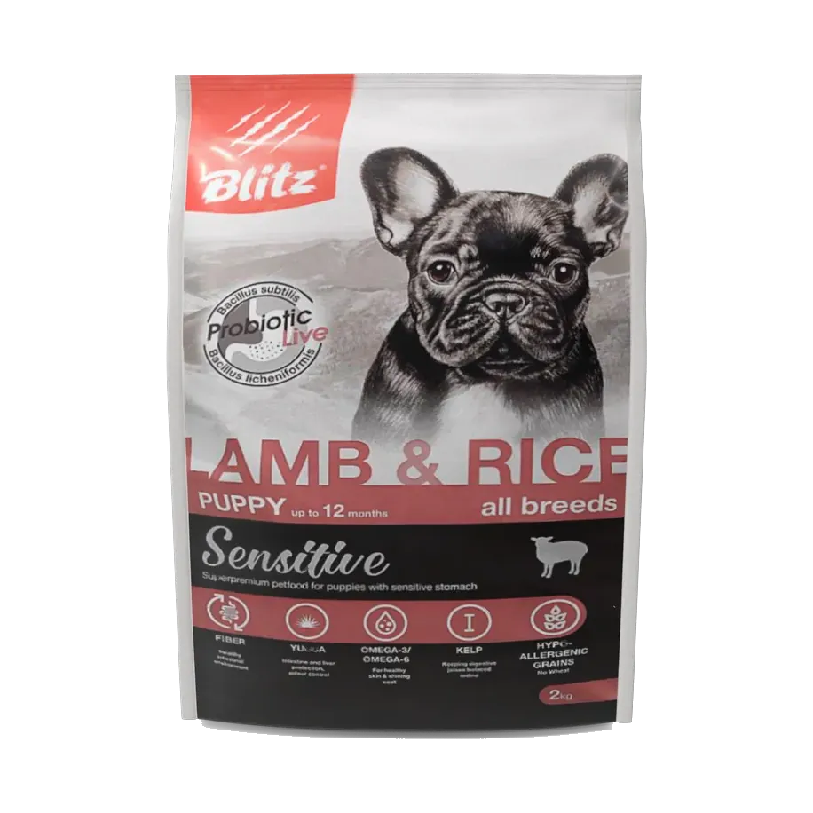 Blitz Sensitive puppy food bag, lamb and rice