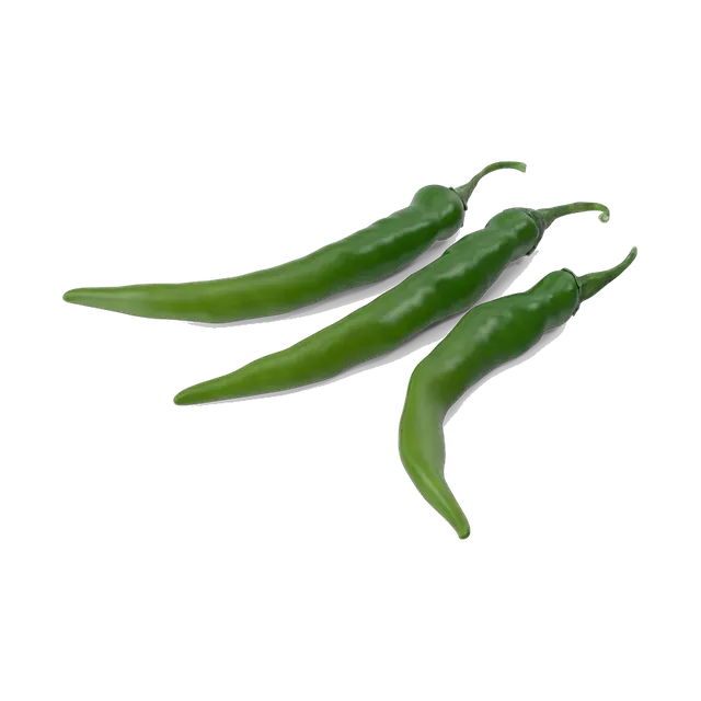 Green chilli peppers