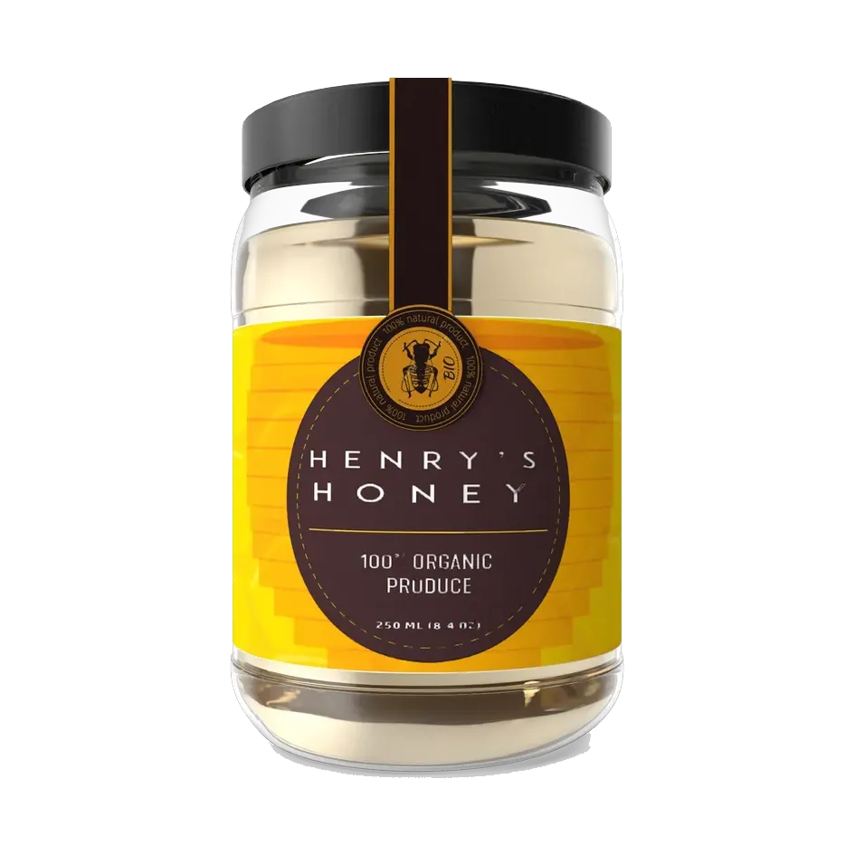 Henry's organic honey jar