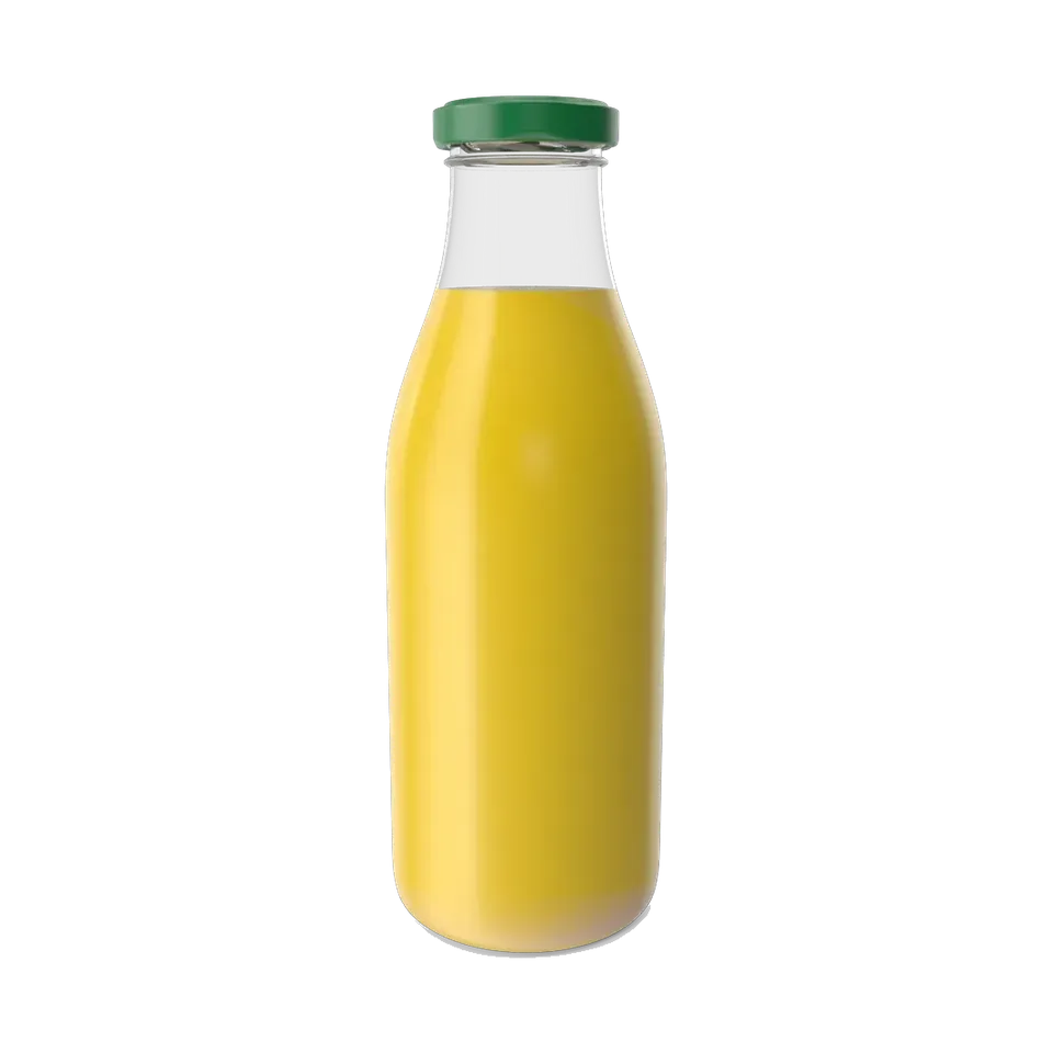 Bottle of fresh orange juice