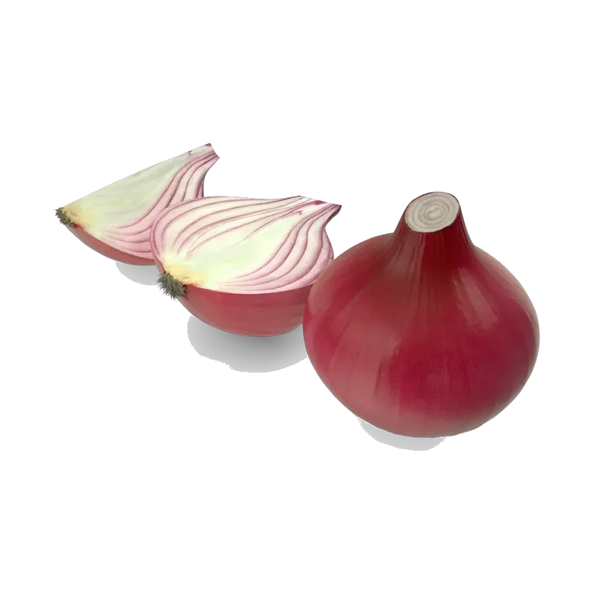 Red onions, whole and sliced
